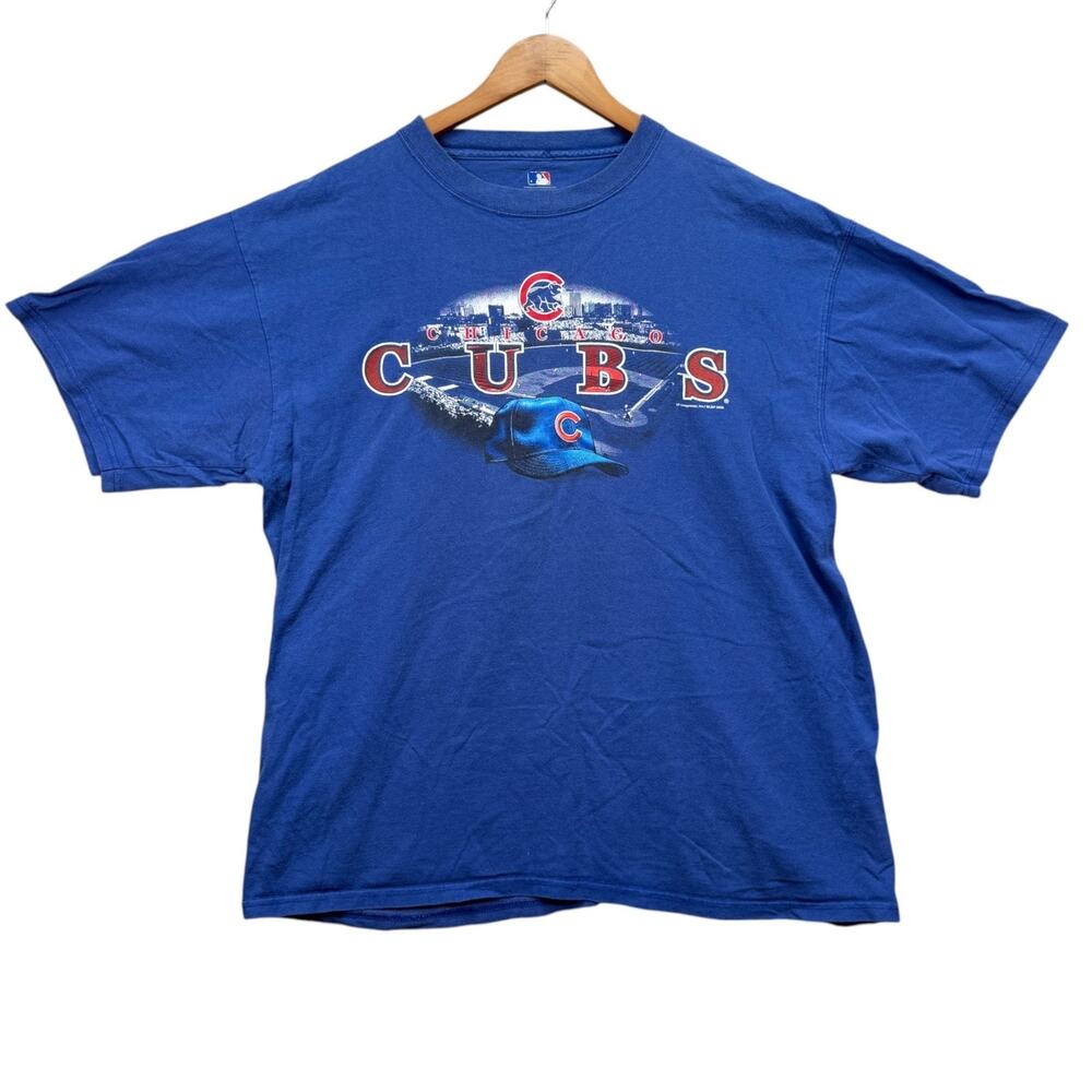 VTG Chicago Cubs Hat Wrigley Field Blue Beer Game Day T-Shirt Blue 2008 XL